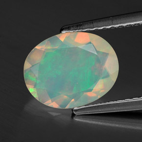 Opale multicolore naturelle transparent, 1,07 ct, transparent / translucide
