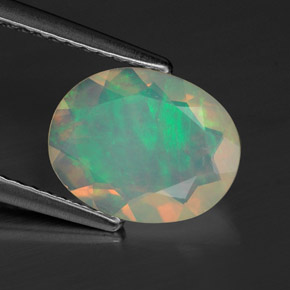 Opale multicolore naturelle transparent, 1,07 ct, transparent / translucide