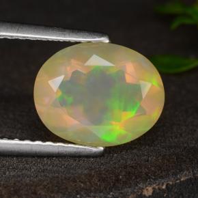 Opale jaune naturelle coupe ovale, 1,60 ct, transparent