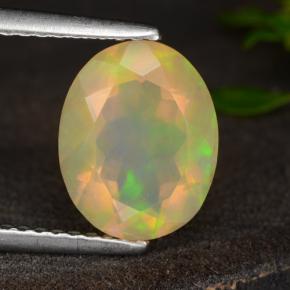 Opale jaune naturelle coupe ovale, 1,60 ct, transparent