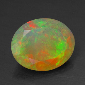 Opale multicolore naturelle coupe ovale, 2,00 ct, transparent
