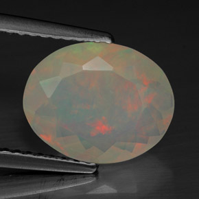 Opale multicolore naturelle coupe ovale, 1,74 ct, transparent