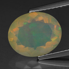 Opale multicolore naturelle transparent, 2,18 ct, transparent / translucide