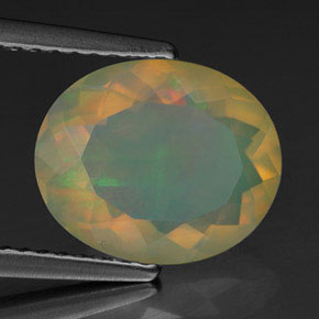 Opale multicolore naturelle transparent, 2,18 ct, transparent / translucide