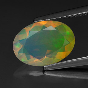 Opale multicolore naturelle transparent, 1,16 ct, transparent / translucide
