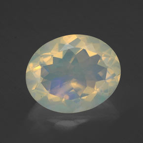 Opale multicolore naturelle coupe ovale, 2,19 ct, transparent