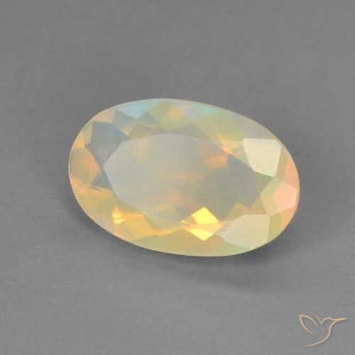 Opale Multicolore naturelle ovale, 1.42 ct, Transparent