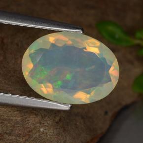 Opale jaune naturelle coupe ovale, 1,48 ct, transparent