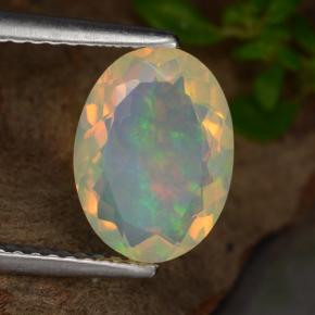 Opale jaune naturelle coupe ovale, 1,48 ct, transparent