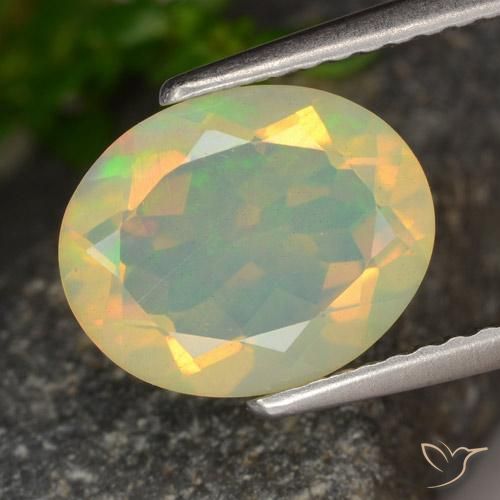 1.42ct Naturel Multicolore Opale, ovale, Transparent