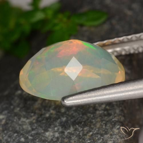 Opale Multicolore naturelle ovale, 1.42 ct, Transparent
