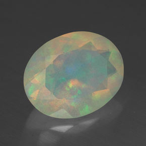 Opale multicolore naturelle transparent, 1,96 ct, transparent / translucide
