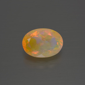 Opale multicolore naturelle coupe ovale, 1,62 ct, transparent