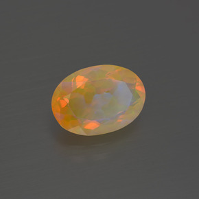 Opale multicolore naturelle coupe ovale, 1,62 ct, transparent
