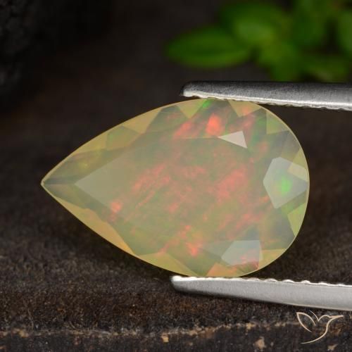 Opale Multicolore naturelle En forme de poire, 1.43 ct, Translucide
