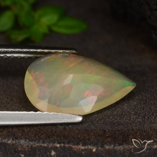 Opale Multicolore naturelle En forme de poire, 1.43 ct, Translucide