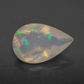 Opale multicolore naturelle transparent, 1,60 ct, transparent / translucide