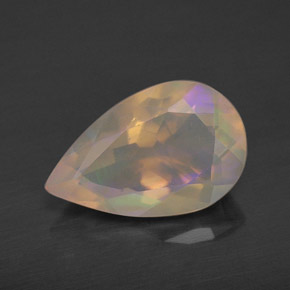 Opale multicolore naturelle en forme de poire, 1,67 ct, transparent