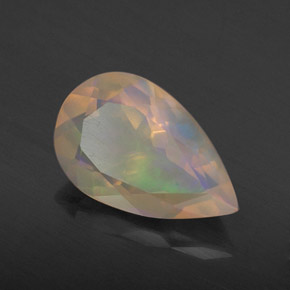 Opale multicolore naturelle en forme de poire, 1,67 ct, transparent