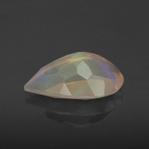 Opale multicolore naturelle en forme de poire, 1,67 ct, transparent