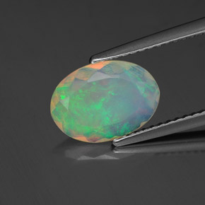Opale multicolore naturelle transparent, 1,06 ct, transparent / translucide