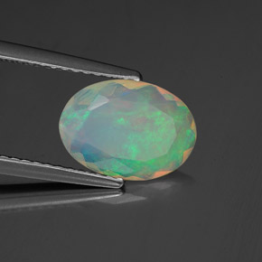 Opale multicolore naturelle transparent, 1,06 ct, transparent / translucide