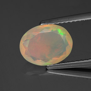 Opale multicolore naturelle transparent, 1,36 ct, transparent / translucide