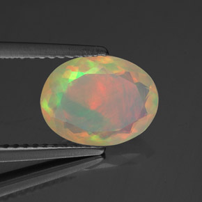 Opale multicolore naturelle transparent, 1,36 ct, transparent / translucide