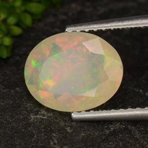 Opale multicolore naturelle transparent, 1,35 ct, transparent / translucide