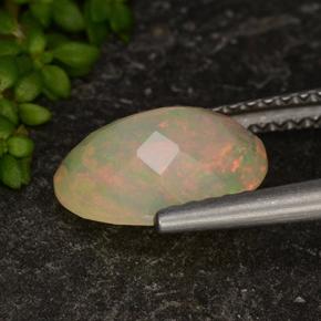 Opale multicolore naturelle transparent, 1,35 ct, transparent / translucide