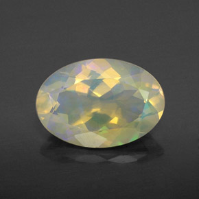 Opale multicolore naturelle coupe ovale, 1,78 ct, transparent