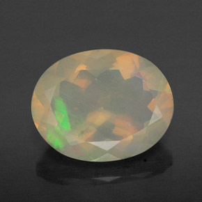 Opale multicolore naturelle coupe ovale, 1,59 ct, transparent