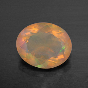 Opale multicolore naturelle coupe ovale, 1,64 ct, transparent