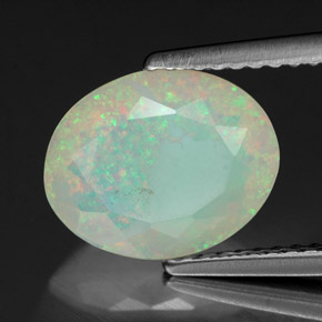 Opale multicolore naturelle transparent, 1,53 ct, transparent / translucide