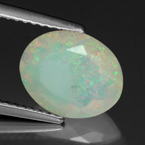Opale multicolore naturelle transparent, 1,53 ct, transparent / translucide
