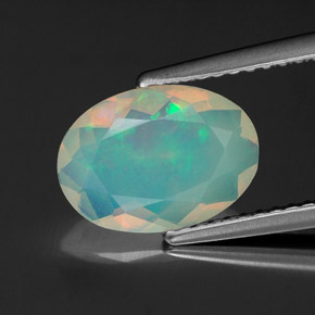 Opale multicolore naturelle transparent, 1,12 ct, transparent / translucide