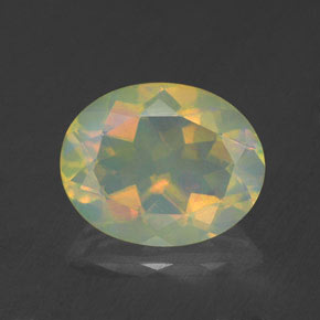 Opale multicolore naturelle coupe ovale, 1,66 ct, transparent