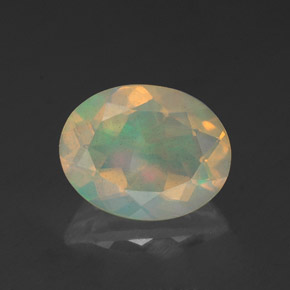 Opale multicolore naturelle transparent, 1,52 ct, transparent / translucide