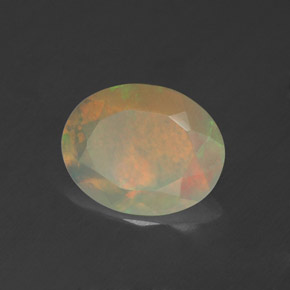 Opale multicolore naturelle coupe ovale, 1,14 ct, translucide