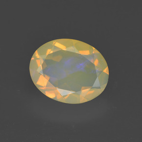 Opale multicolore naturelle coupe ovale, 1,31 ct, transparent