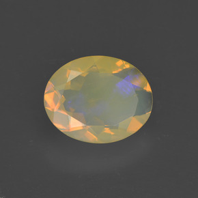 Opale multicolore naturelle coupe ovale, 1,31 ct, transparent