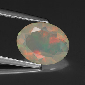 Opale multicolore naturelle transparent, 1,37 ct, transparent / translucide