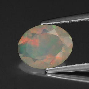 Opale multicolore naturelle transparent, 1,37 ct, transparent / translucide