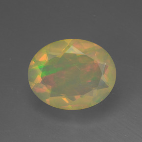 Opale multicolore naturelle coupe ovale, 1,34 ct, translucide