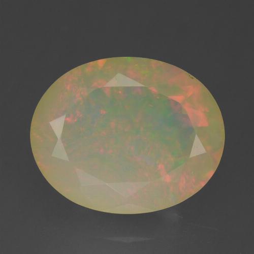 Opale Multicolore naturelle ovale, 1.60 ct, Transparent / Translucide