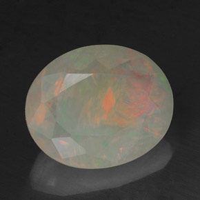 Opale multicolore naturelle transparent, 2,18 ct, transparent / translucide