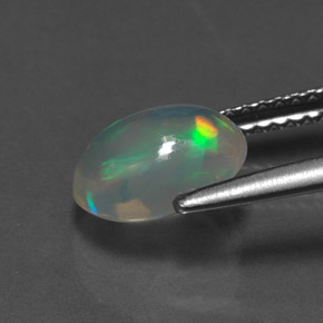 Opale multicolore naturelle coupe ovale, 1,28 ct, transparent