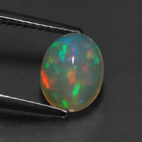 Opale multicolore naturelle transparent, 1,37 ct, transparent / translucide