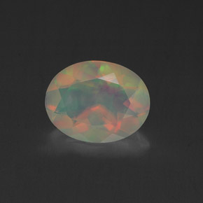 Opale multicolore naturelle coupe ovale, 1,01 ct, transparent