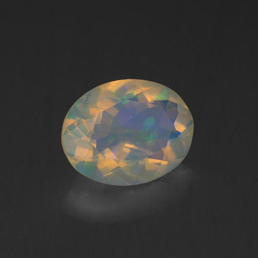 Opale multicolore naturelle coupe ovale, 1,15 ct, transparent